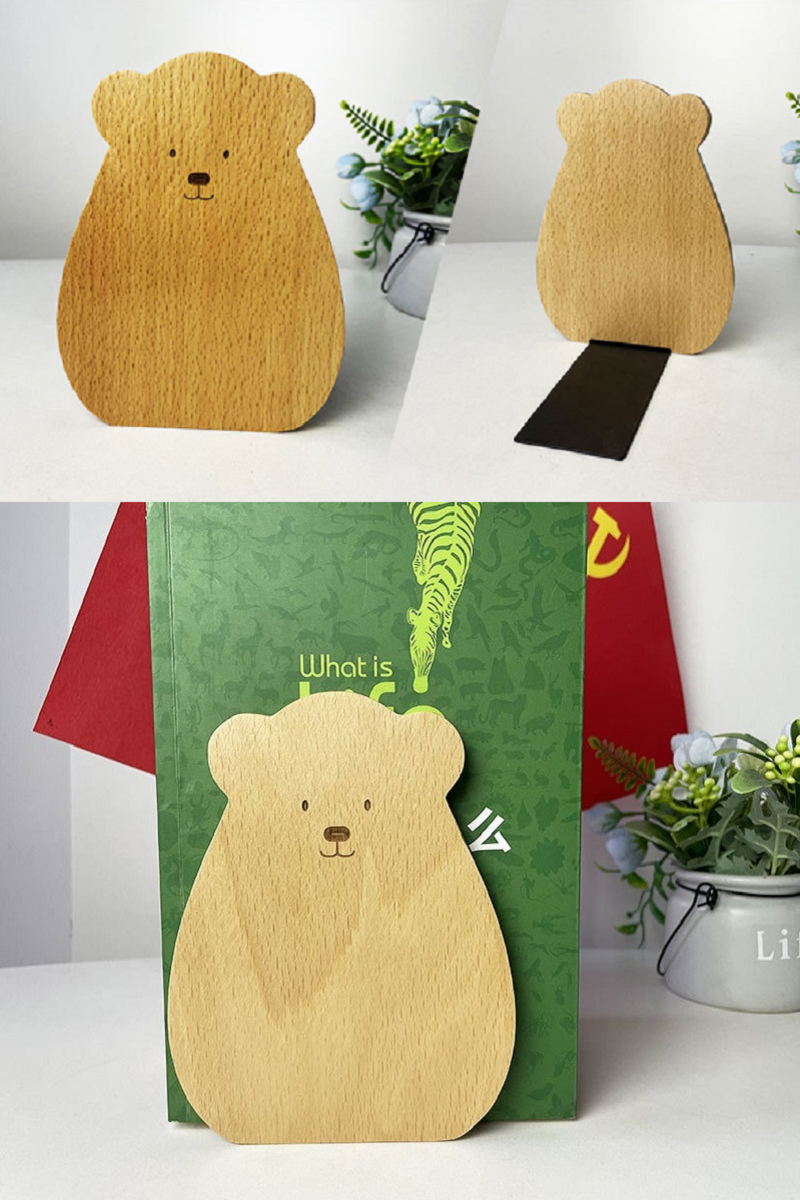 XMT Beech bear book stand, cartoon children's creative home decoration, 2 pcs