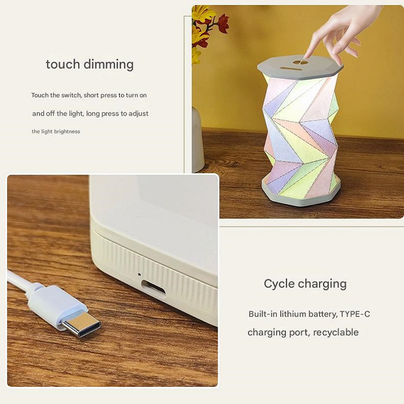 OBB Magnetic folding rotating atmosphere desk lamp, origami art, cultural and creative gift night light