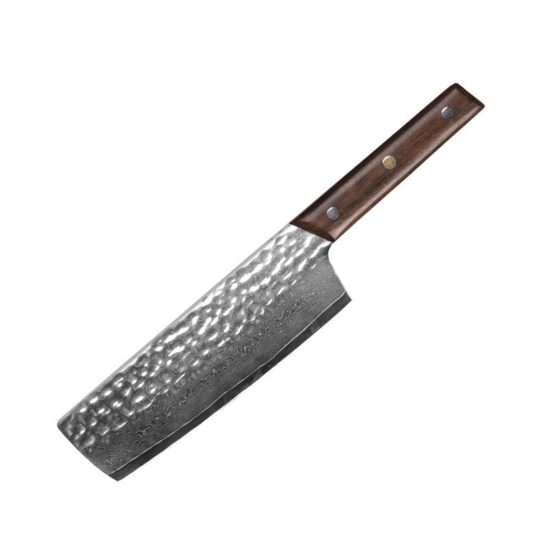 HFD Women's chef's knife, multi-purpose, suitable for slicing and chopping bones, forged from Damascus steel with a wooden handle