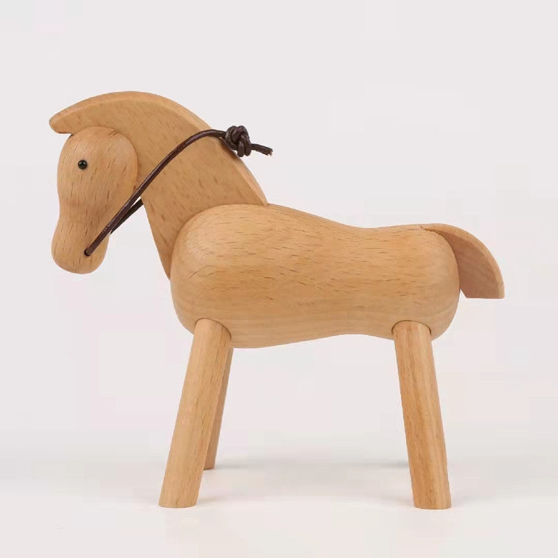 VKXK Solid wood small wooden horse living room decoration decoration, Nordic and Danish puppet decoration