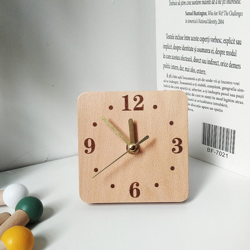 XMT  Solid wood creative simple desktop silent desk clock