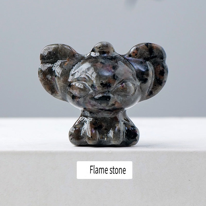 RYS Carved pieces of natural crystal gemstone Stitch, which can be used as ornaments or pendant gifts