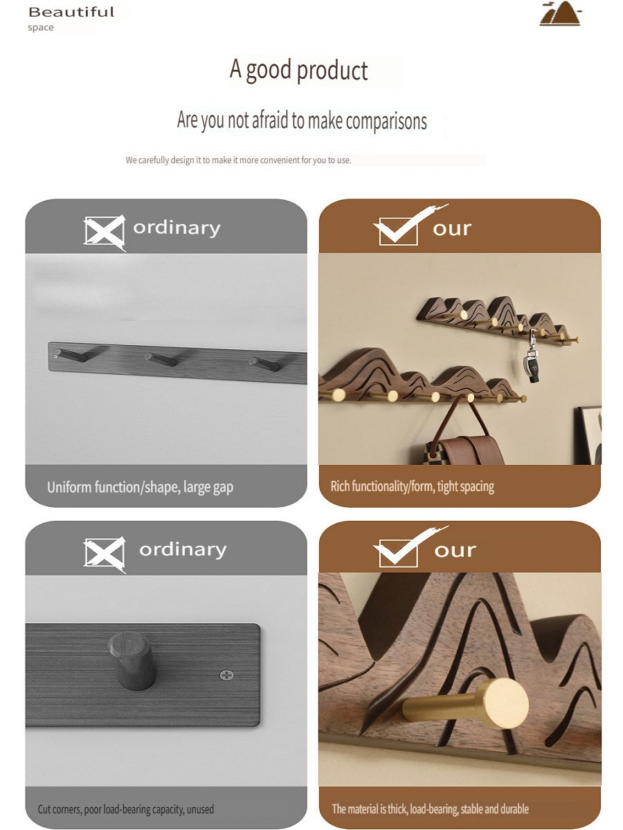 MYZD North American black walnut/beech wood creative simple clothes hanger, 4-8 hooks optional