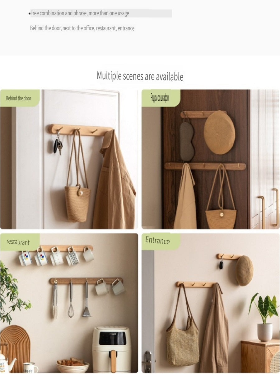 MYZD North American black walnut/beech solid wood coat hooks, 4-8 hooks optional