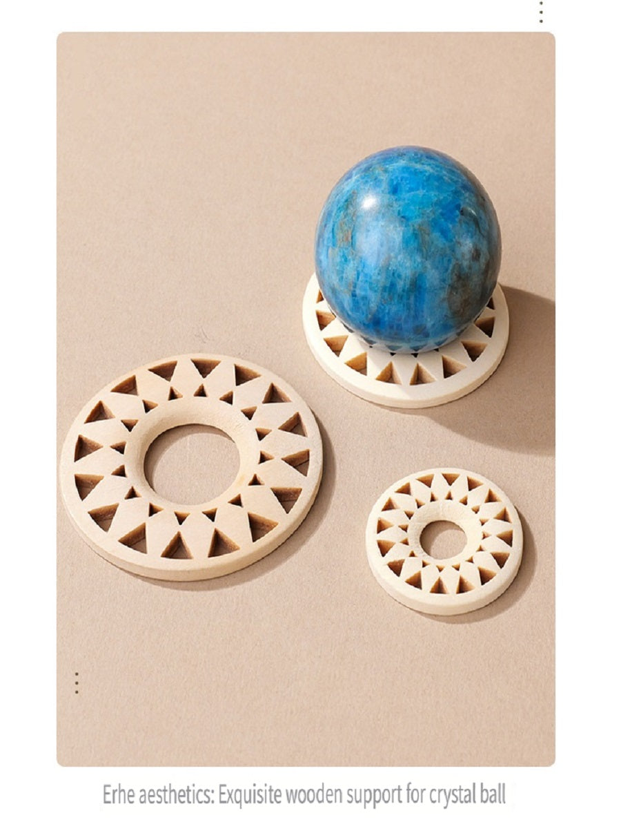 RYS Wooden root carved crystal ball base, home decoration