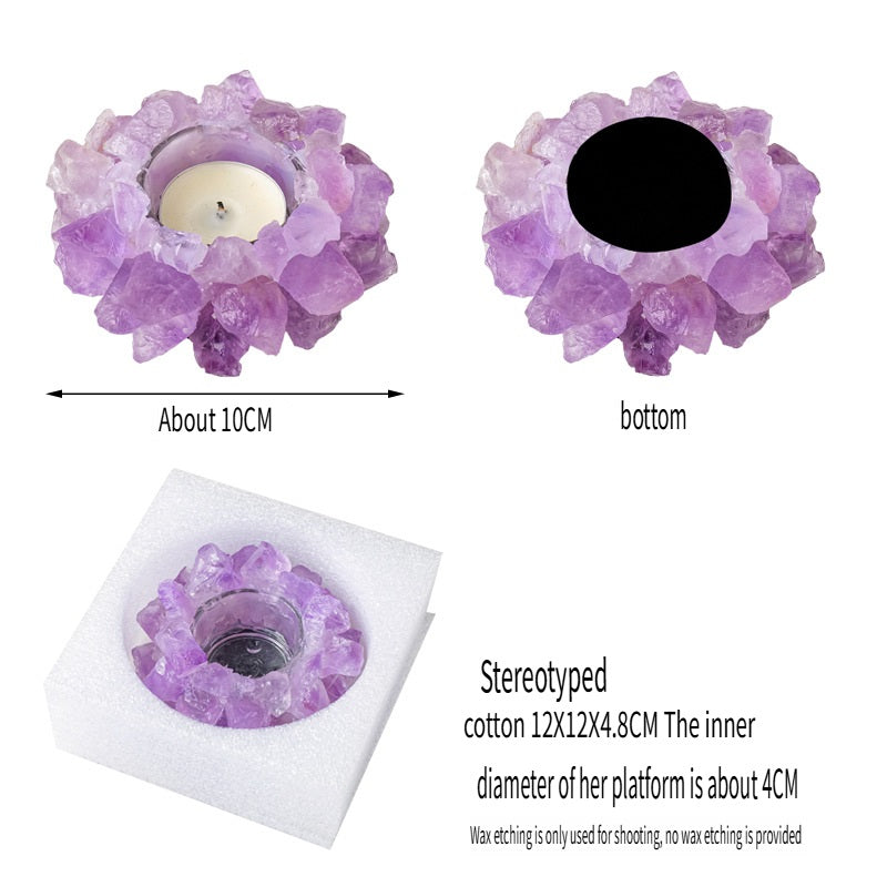 RYS Natural crystal rough stone candle holder, home decoration diffuser stone decoration