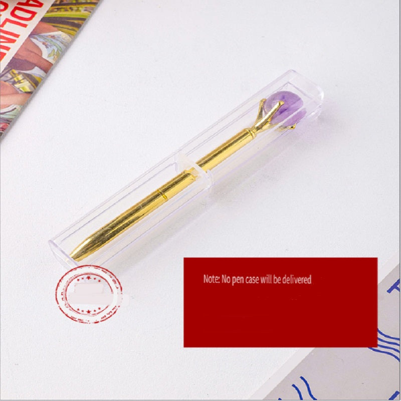 RYS Natural crystal ball metal ballpoint pen, student gift
