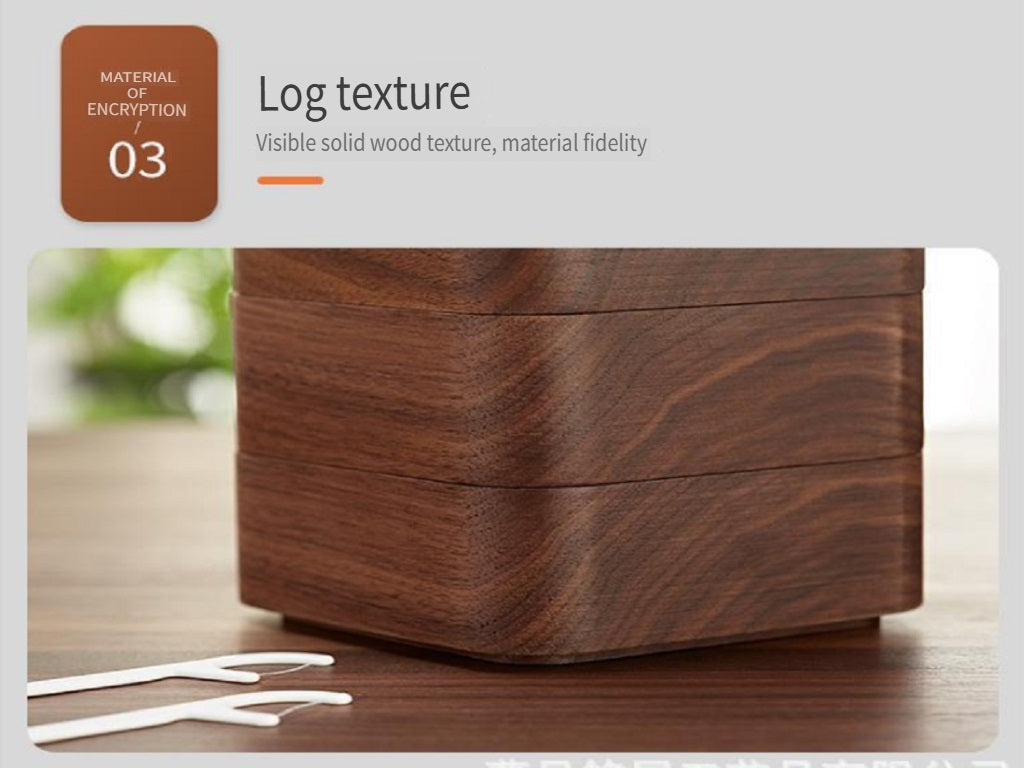 YZBZ Black Walnut Dental Floss Swab Box, 1-3 Shelves