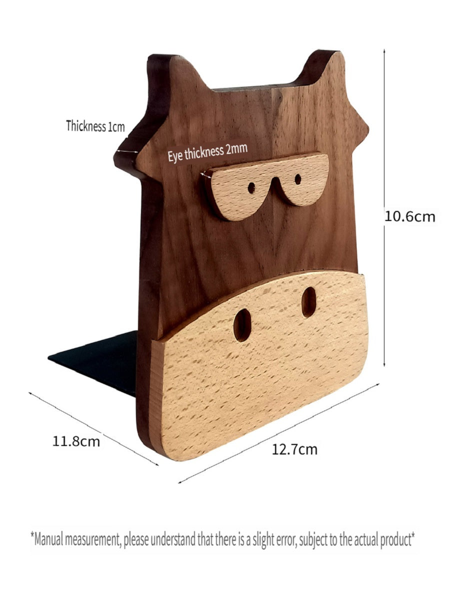 XMT Walnut inlaid beech calf book stand, 2 pcs