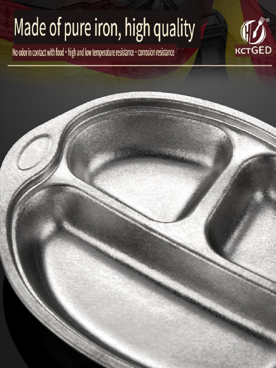 HOMGED Pure titanium children's dinner plate, compartment dinner plate, cartoon, anti-fall，Safe, no heavy metals，easy to clean