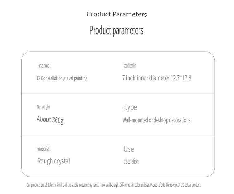 RYS Natural crystal gravel Twelve Constellations Photo frame decoration, crystal DIY hanging Artist Home Desktop Decoration