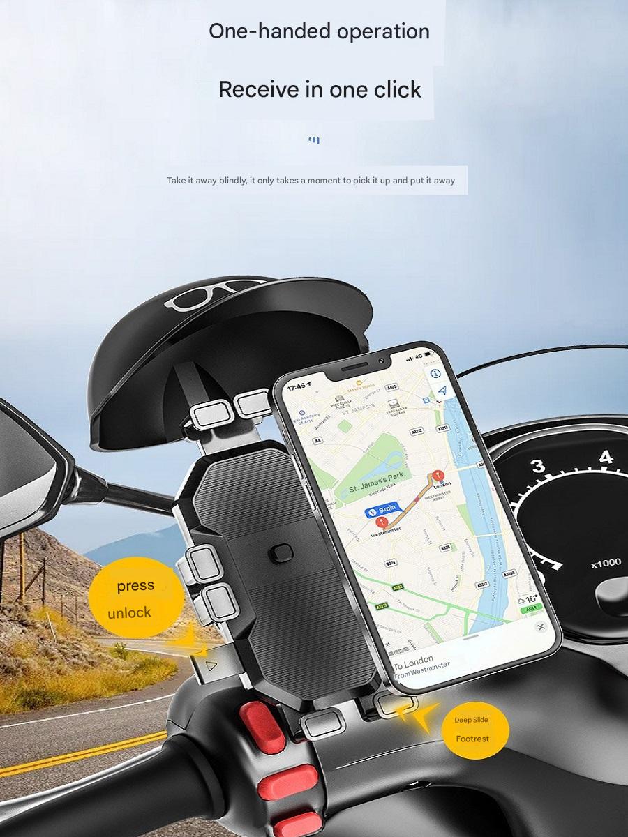 MCZB Motorcycle and bicycle mobile phone holder, waterproof sunshade