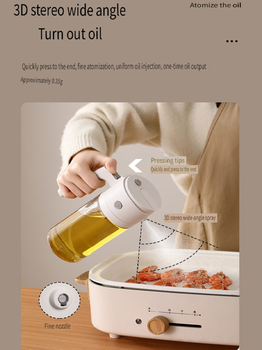 FaSoLa Kitchen household oiling bottle, can be sprayed with oiling, glass spraying and oiling integrated oil bottle, suitable for liquid seasonings and edible oils，550ML