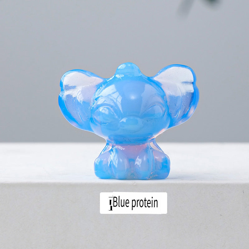 RYS Carved pieces of natural crystal gemstone Stitch, which can be used as ornaments or pendant gifts