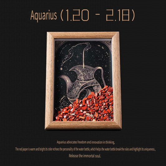 RYS Natural crystal gravel Twelve Constellations Photo frame decoration, crystal DIY hanging Artist Home Desktop Decoration