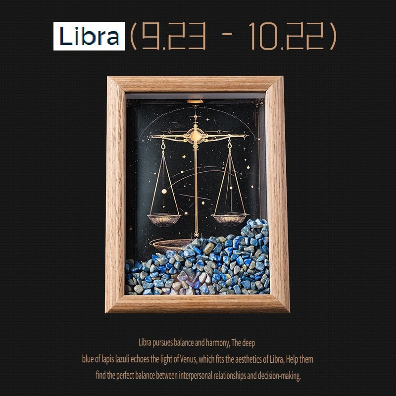 RYS Natural crystal gravel Twelve Constellations Photo frame decoration, crystal DIY hanging Artist Home Desktop Decoration