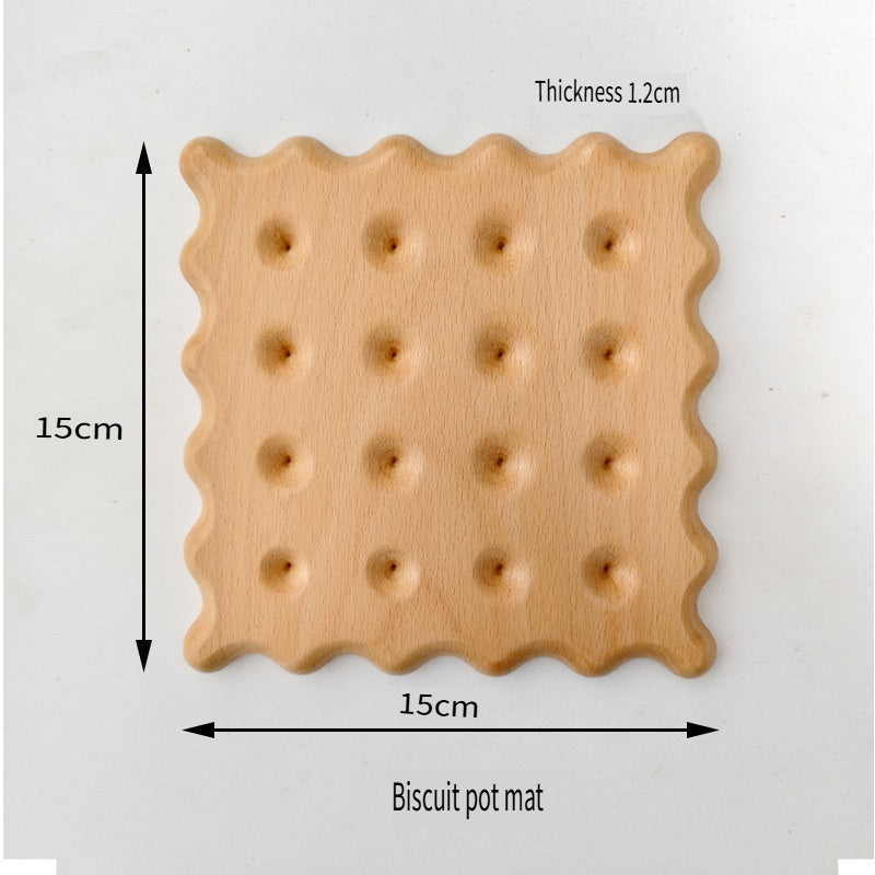 XMT Creative biscuit solid wood coaster, black walnut/beech, 2 pieces