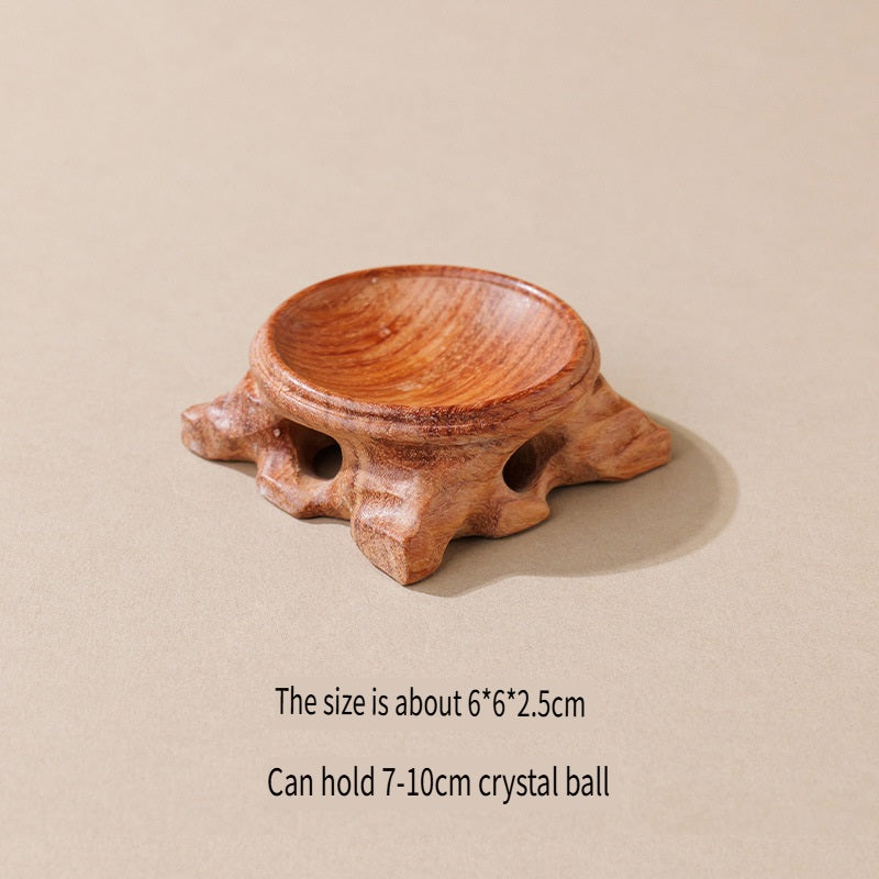 RYS Wooden root carved crystal ball base, home decoration