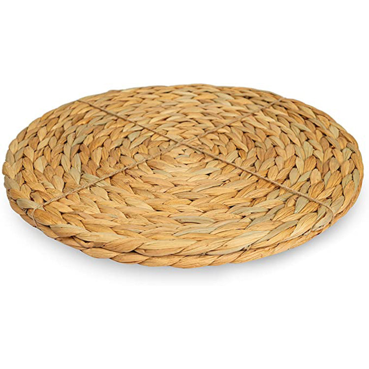 BGS Handmade Water Hyacinthus Grass Woven Placemats, Anti-scalding and Insulated Pot Mats, Round, Rectangular, Oval, Diameter 10-38cm (3.94-15 inches)