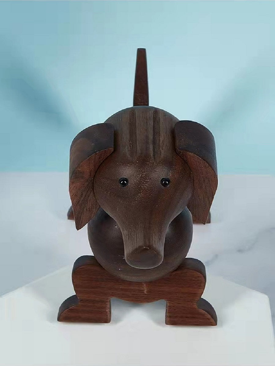 VKXK Black walnut dachshund, creative home and car decorations, gifts, handmade
