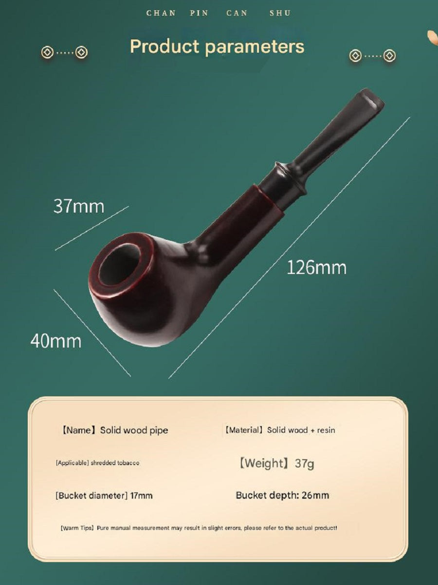 DHYJ Classic rosewood apple pipe, removable and washable, acrylic resin mouthpiece, filter pipe