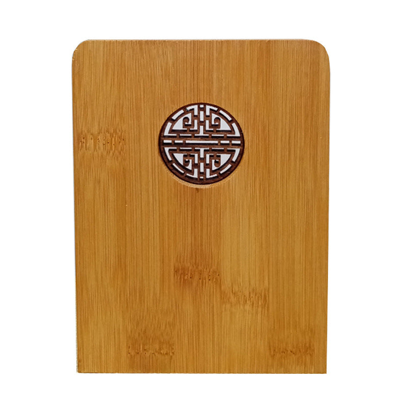 XMT Mao bamboo inlaid walnut Chinese style book stand bookcase, simple Chinese style cultural and creative，2 pcs