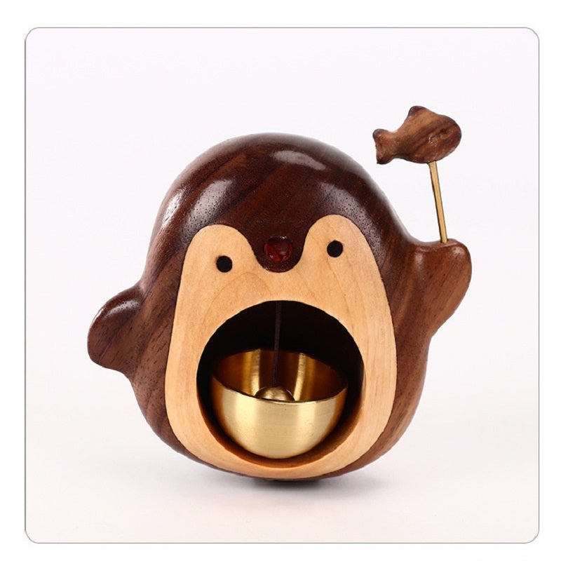 MYZD Japanese cartoon-style black walnut wind chimes, doorbells, and copper bells