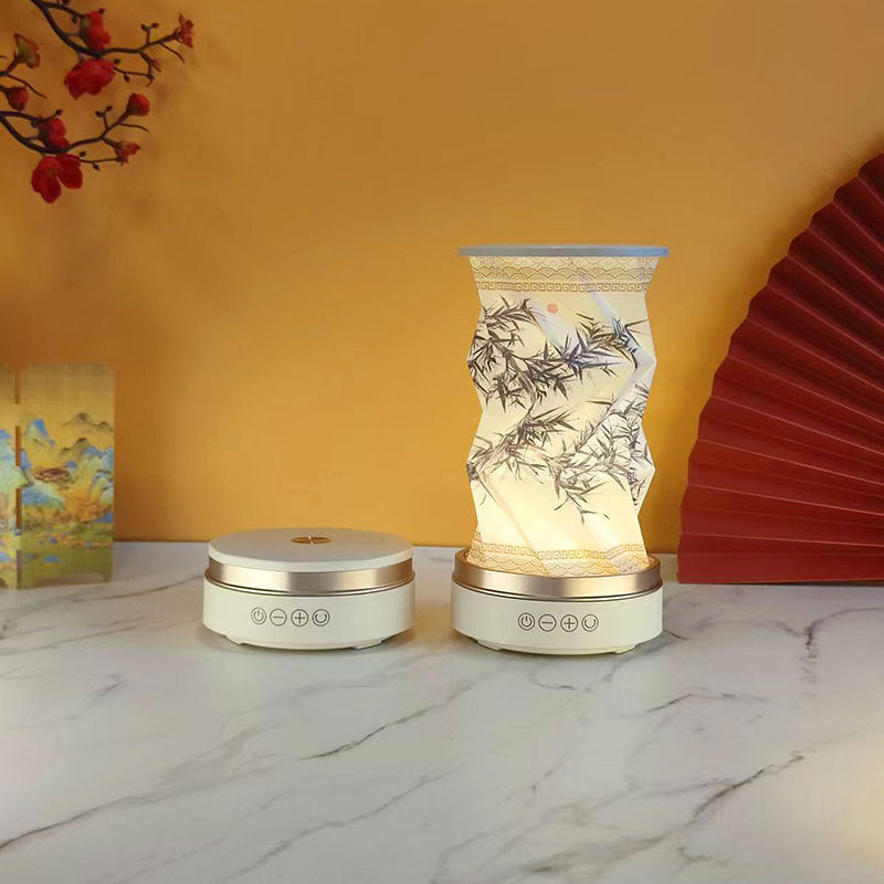 OBB LED folding night light, USB charging, rotating, with Bluetooth speaker, revolving lantern, cultural and creative gift