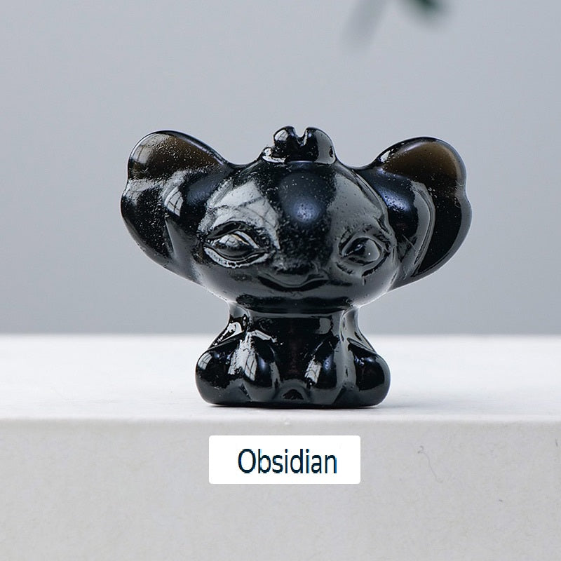 RYS Carved pieces of natural crystal gemstone Stitch, which can be used as ornaments or pendant gifts