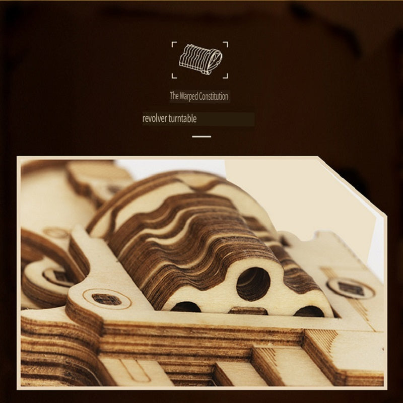 Rokr revolver Smith M60/Remington shotgun M870, made of wooden parts, can be used for shooting, handmade weapon model