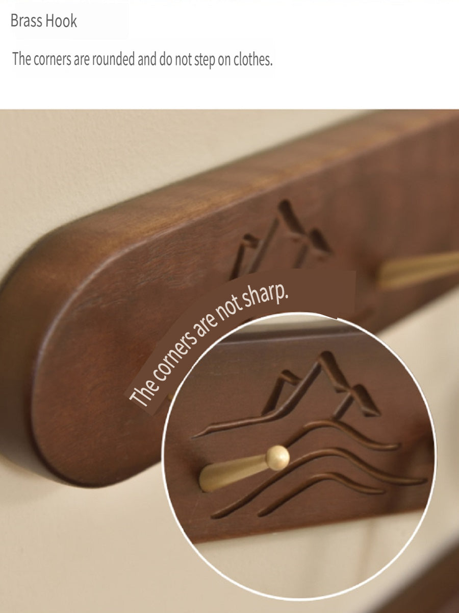 MYZD North American black walnut/beech solid wood coat hooks, 4-8 hooks optional