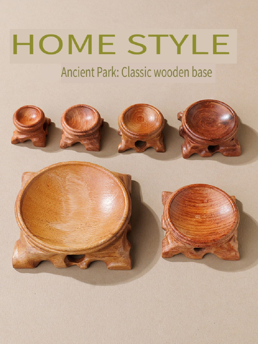 RYS Wooden root carved crystal ball base, home decoration