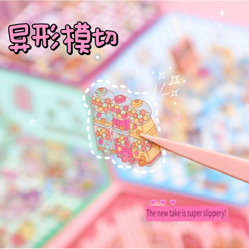 ERANC Three-dimensional cartoon  miniature scene stickers, collage landscaping stickers, hand account materials, diy stickers