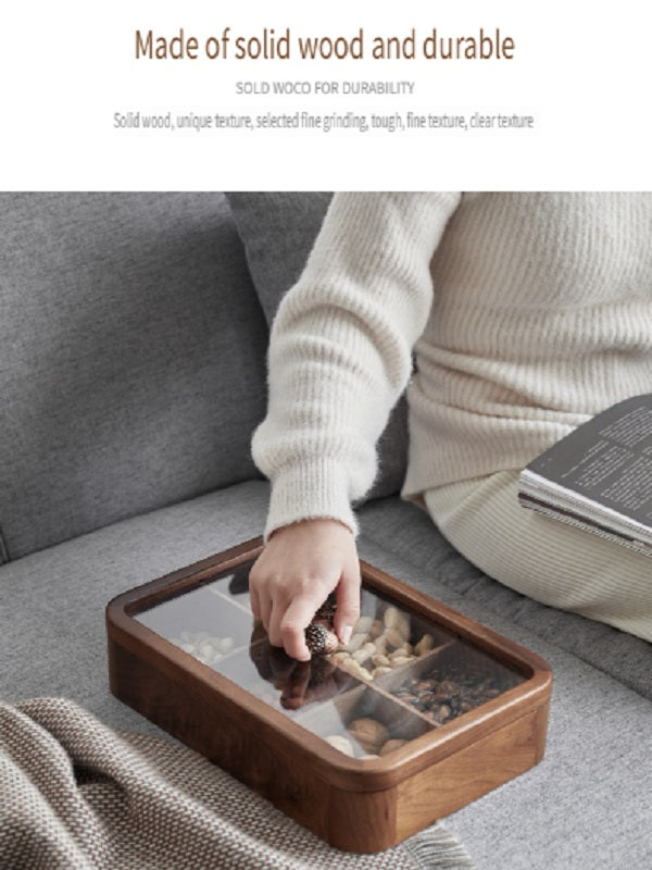 MYZD North American and Walnut Candy, Snack 6-grid Storage Box
