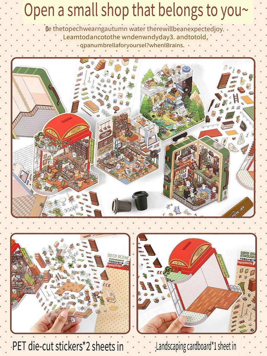 RetroStory Infeel.Me 2.5D background decoration stickers, diy landscaping stickers