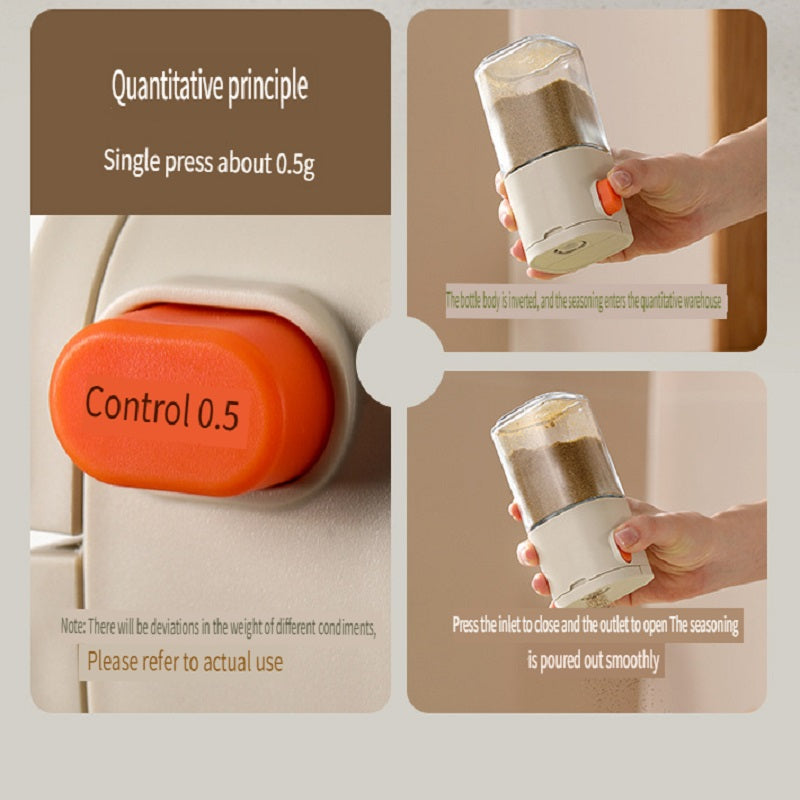 FaSoLa Kitchen glass seasoning bottle, suitable for solid seasoning, push-type, quantitative control，180ml