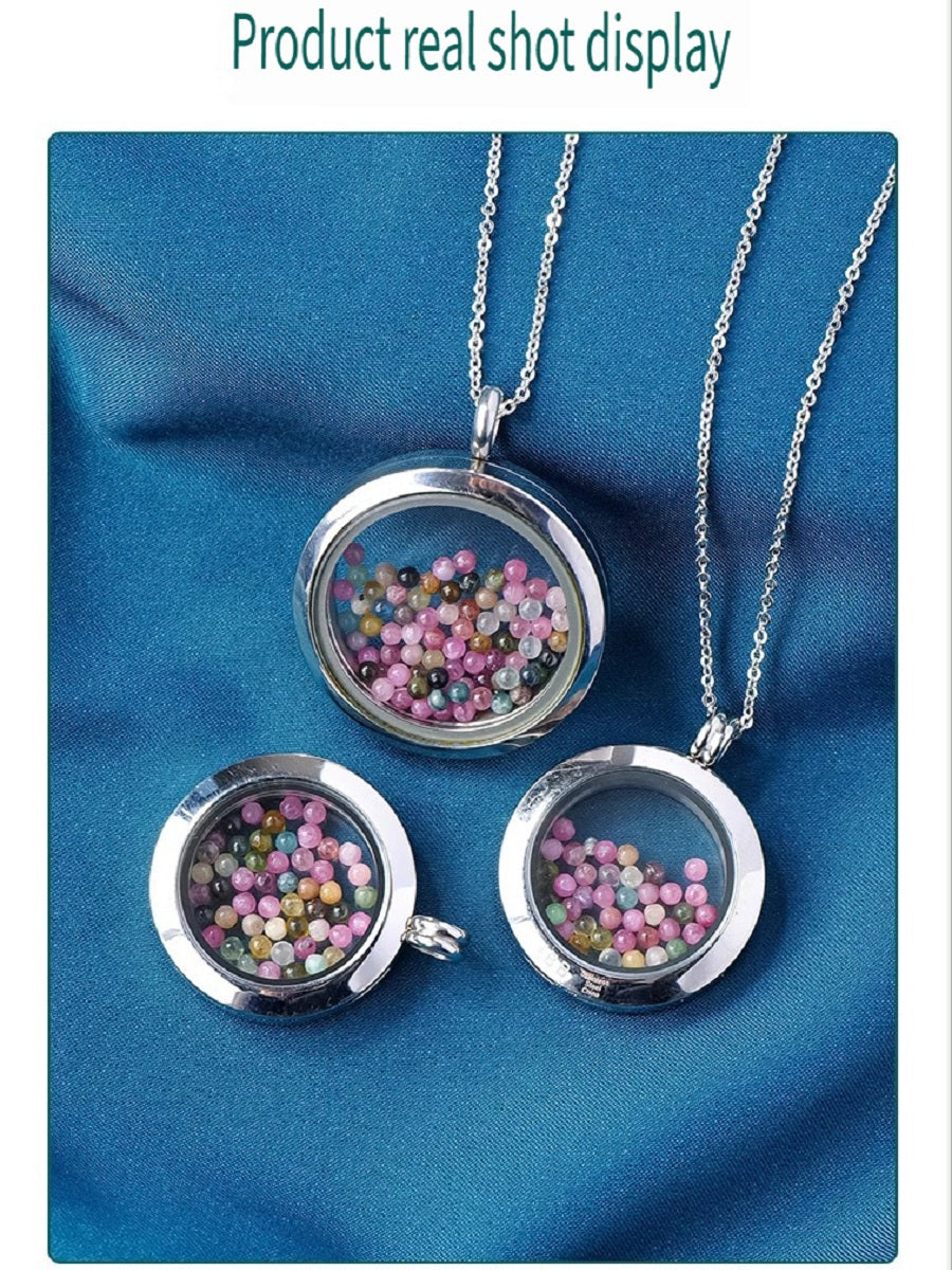 APENG Natural crystal tourmaline Gawu box pendant, personalized ethnic style, the box can be opened, titanium steel pendant necklace