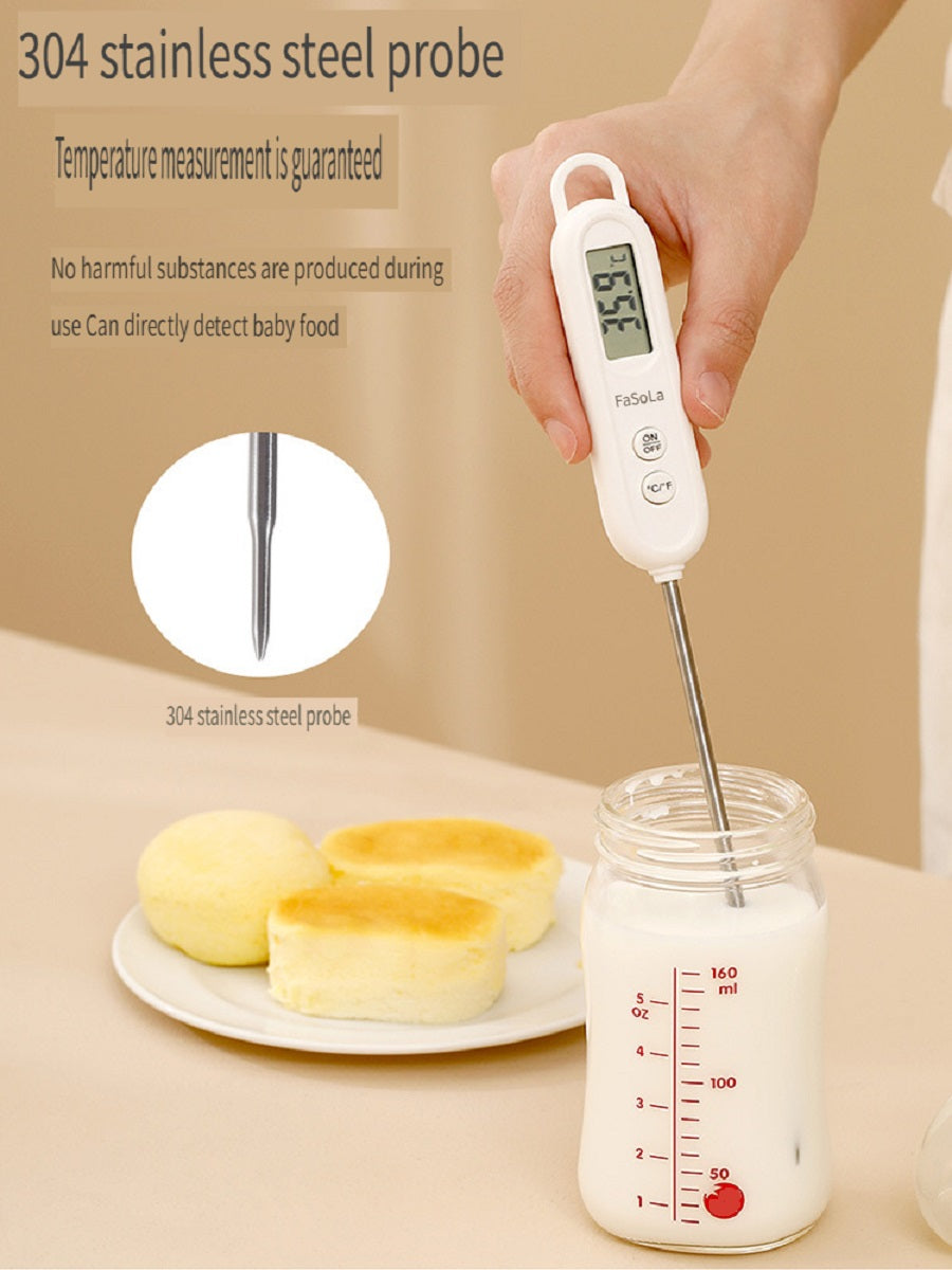 FaSoLa Probe-type food thermometer, suitable for baby bottles and kitchens，Digital display, can measure -50-300 degrees Celsius