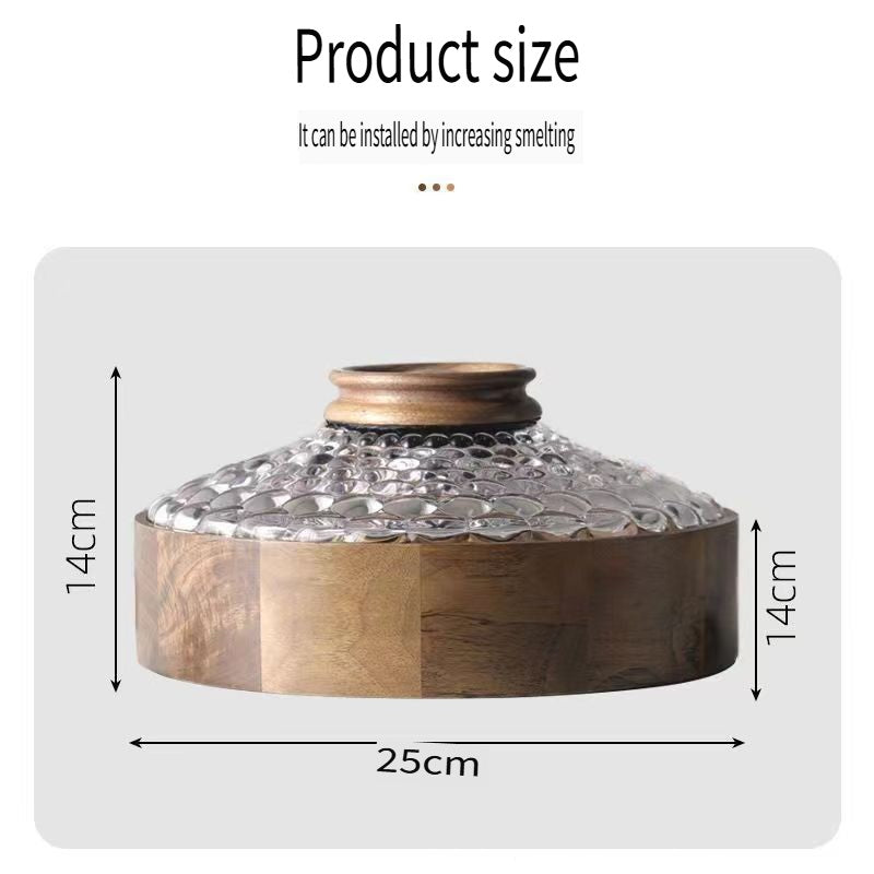 MYZD Black walnut dried fruit storage box, 4 compartments with crystal lid