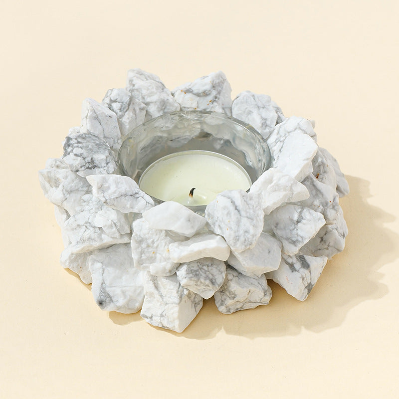RYS Natural crystal rough stone candle holder, home decoration diffuser stone decoration