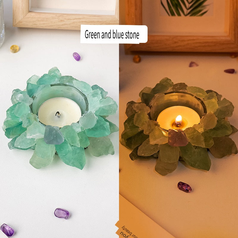 RYS Natural crystal rough stone candle holder, home decoration diffuser stone decoration