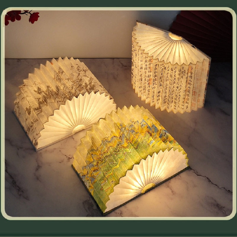 OBB OBB LED Folding Book Light with Bluetooth Speaker, Rechargeable Battery, Voice Control, Phone Control, Timer Function, Medium Size, Gift