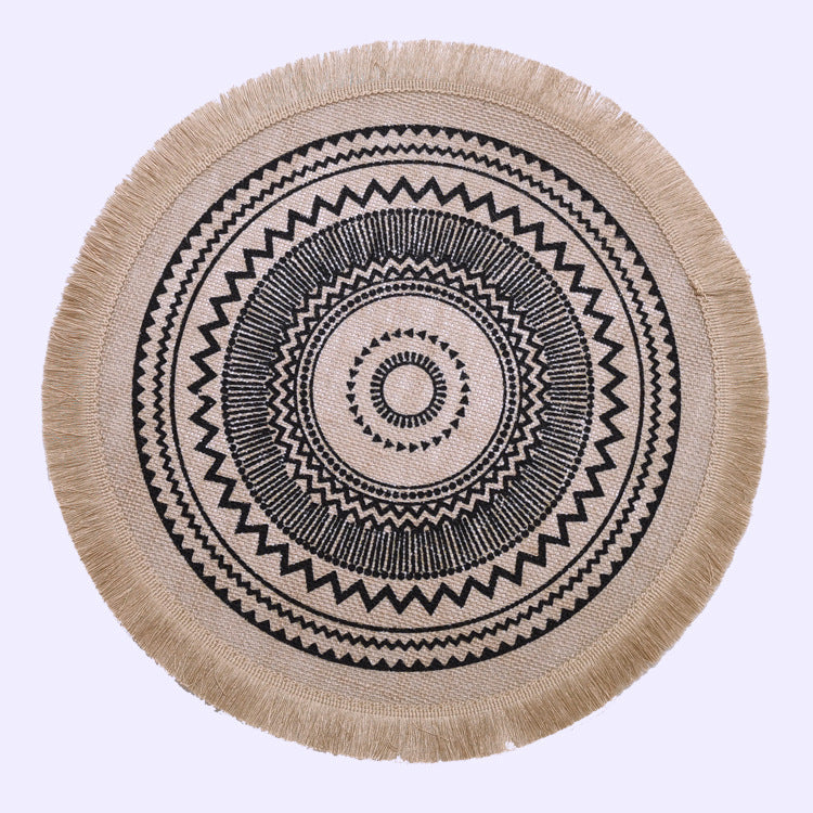 BGS Nordic jute hand-woven placemat, insulation pad, bottom coating, various styles, diameter 38/40cm