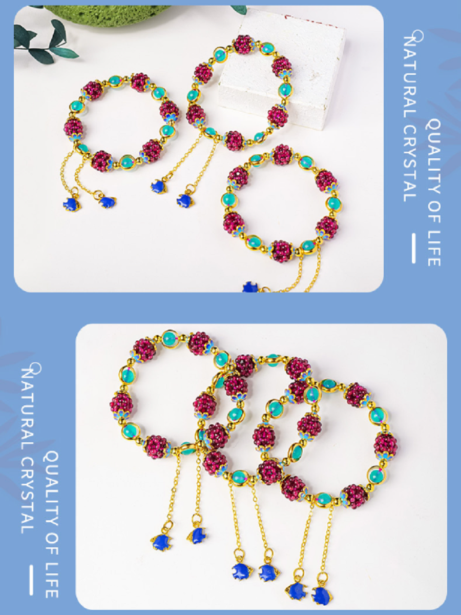 RYS Woven natural garnet ball bracelet, hollow design, grape ball, ladies single-layer bracelet