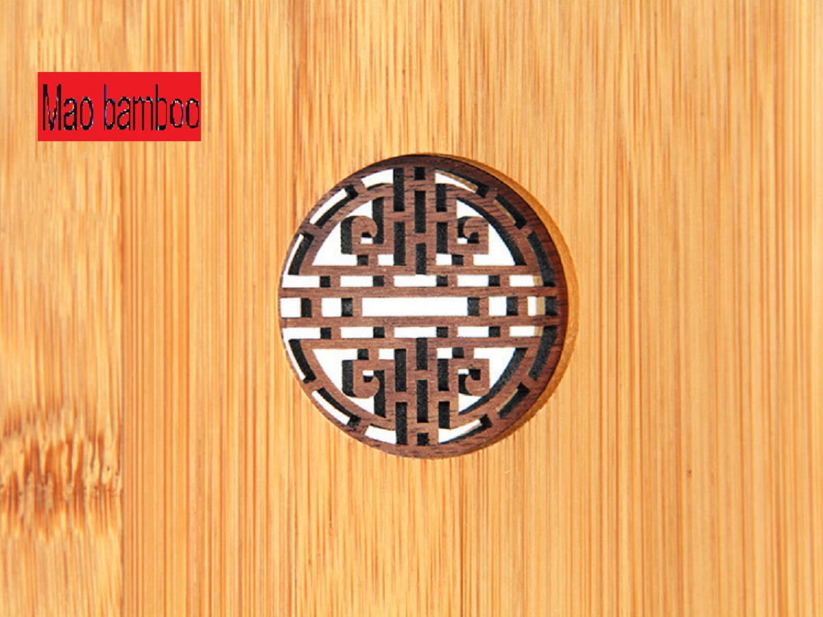 XMT Mao bamboo inlaid walnut Chinese style book stand bookcase, simple Chinese style cultural and creative，2 pcs