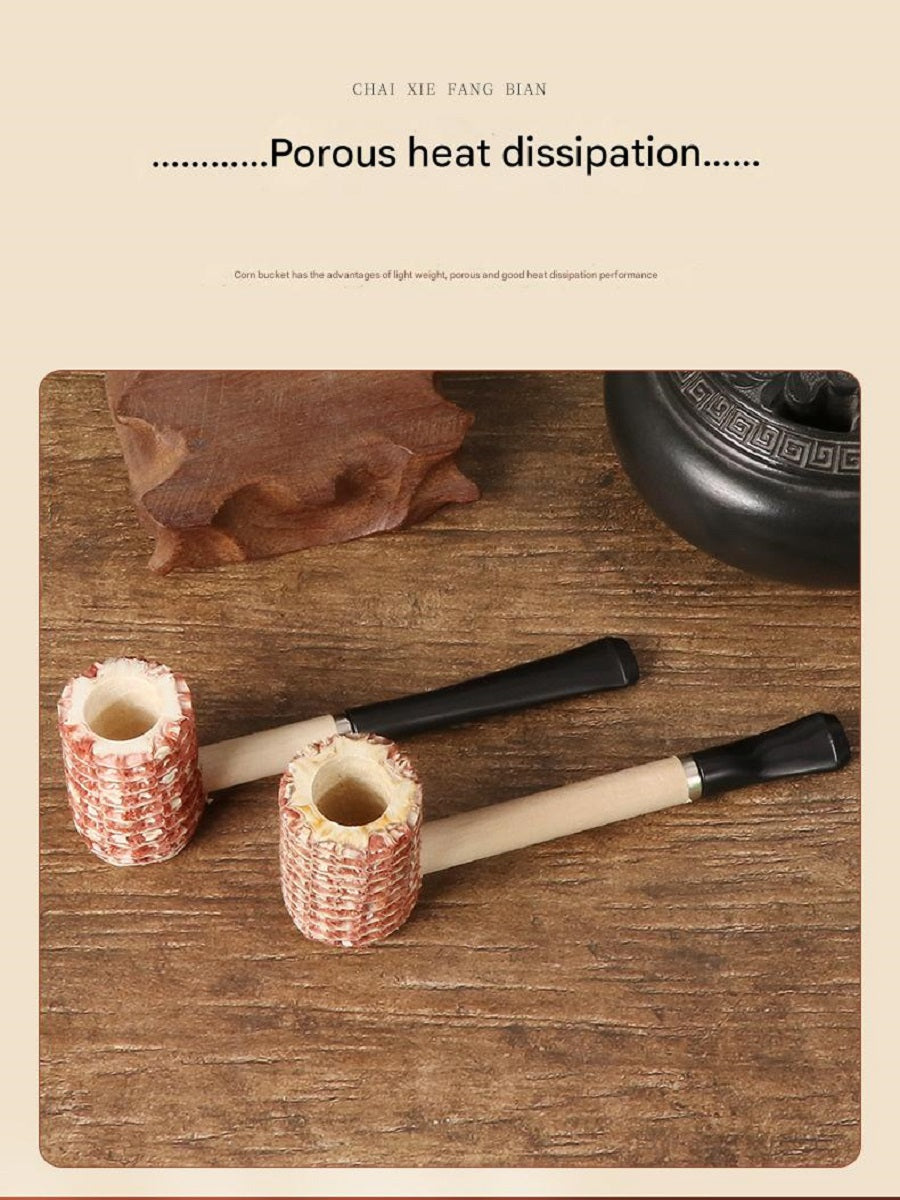 DHYJ Natural disposable corncob pipes, suitable for beginners to practice or entertain guests, 6 per pack