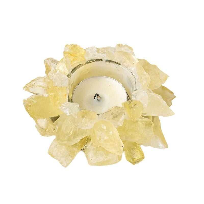 RYS Natural crystal rough stone candle holder, home decoration diffuser stone decoration