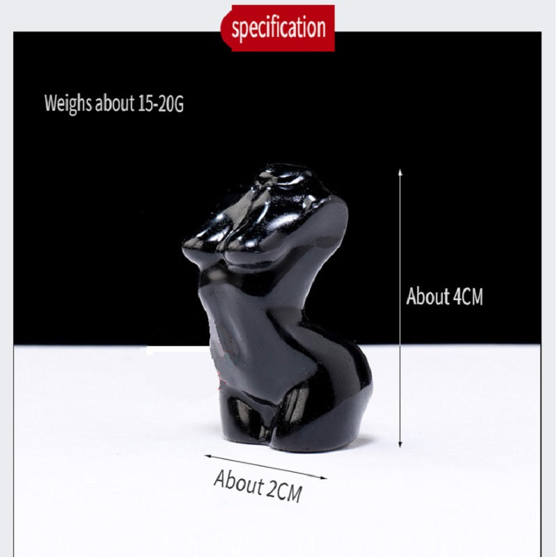 RYS Mini female model torso carved with natural crystal gems handicraft ornaments