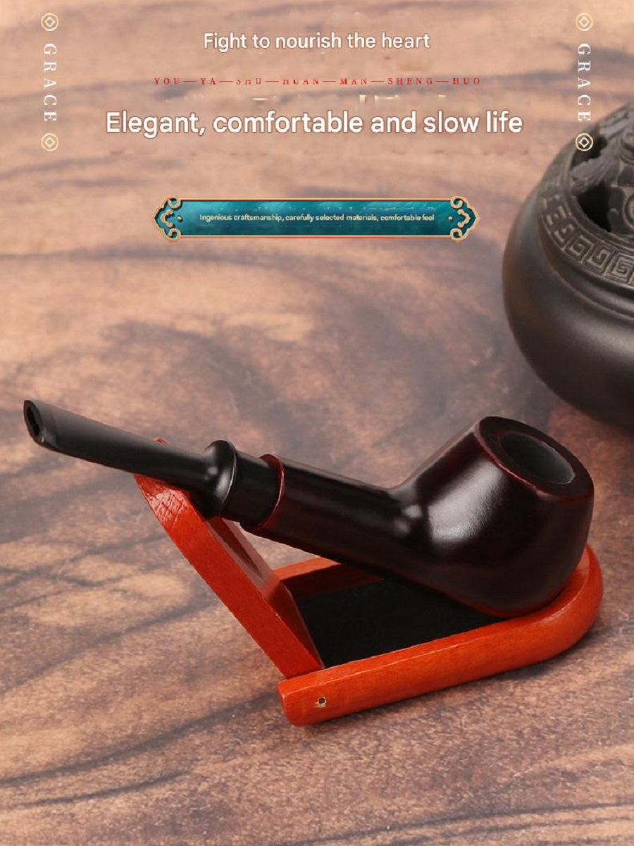 DHYJ Classic rosewood apple pipe, removable and washable, acrylic resin mouthpiece, filter pipe