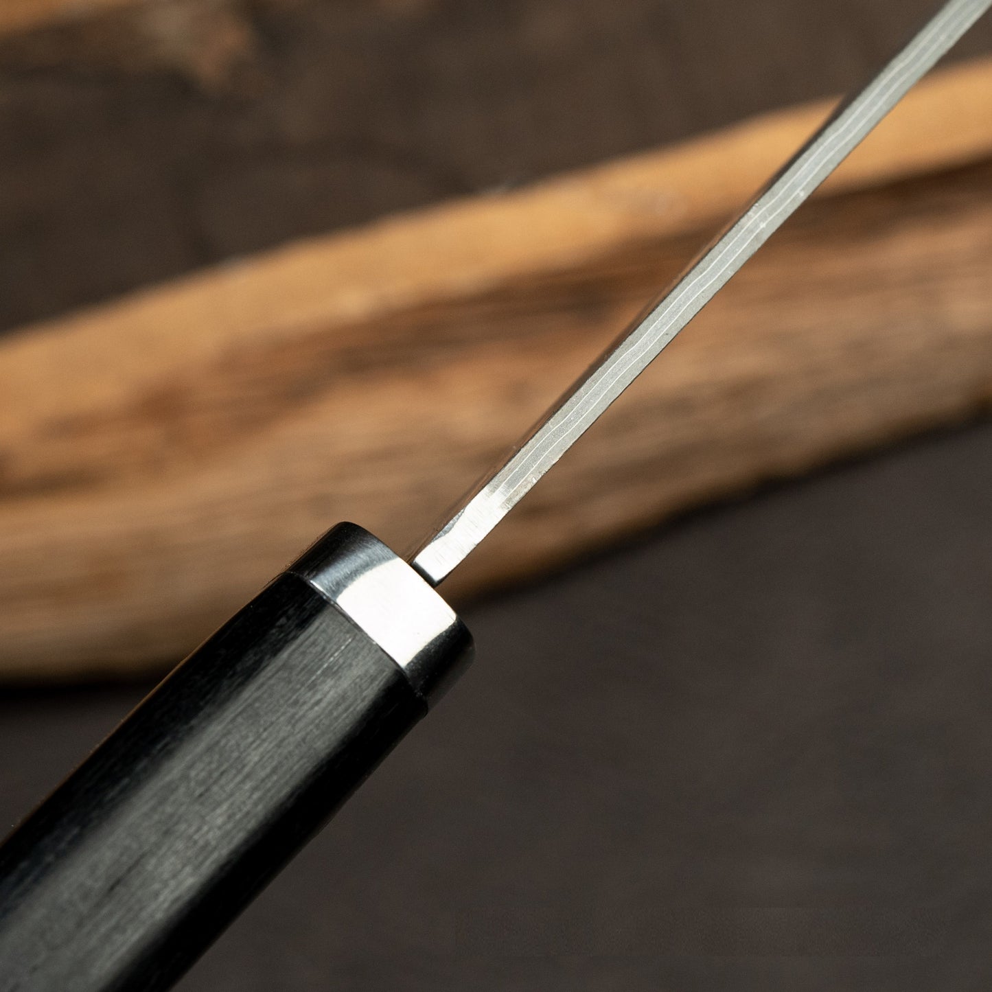 HFD Damascus steel fruit knife, hand-forged, fishbone pattern, outdoor high hardness portable knife, with leather case